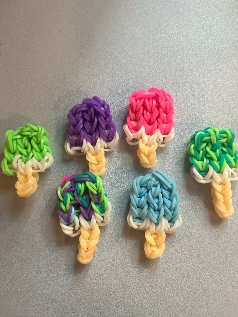 Handmade Kids Popsicle Rainbow Loom Charms - Multicolor set